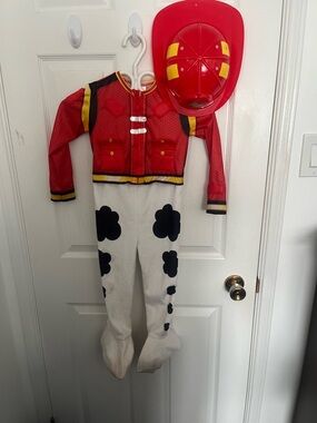 2T Paw Patrol Red and White  Costume with Yellow Accents and hat